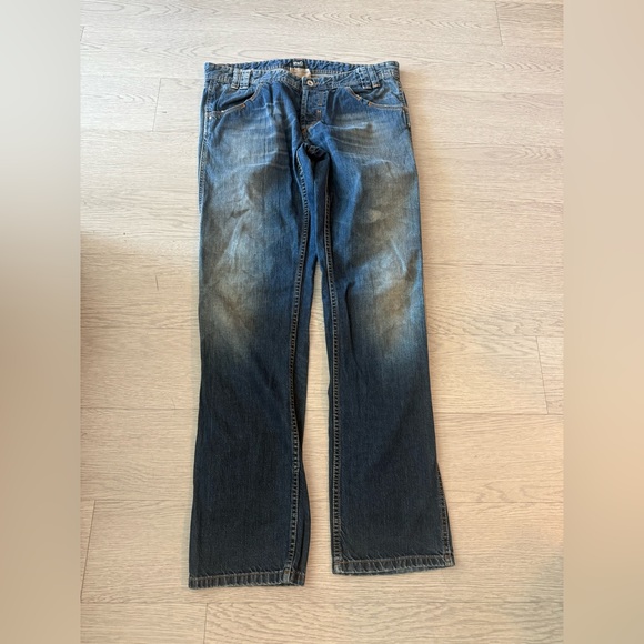 Dolce & Gabbana D&G Straight Leg Leather Patch Logo Jeans Size 36 - Picture 1 of 5